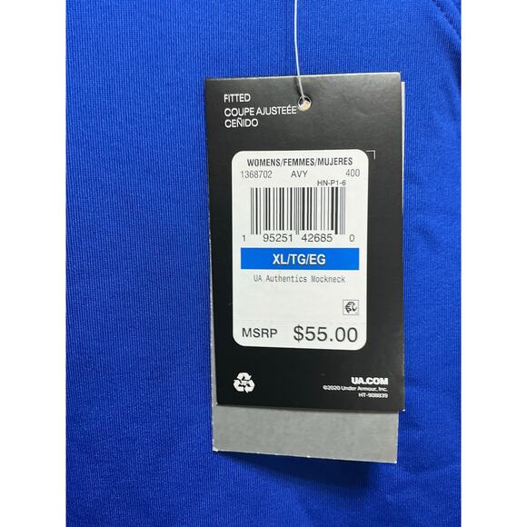 Under Armour Women's ColdGear Authentics Mock Neck Size XL Blue - Picture 3 of 3